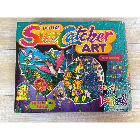 Vintage Lisa Frank Deluxe Sun Catcher Art Set Kit Horses Birds New Opened Box - Picture 1 of 12